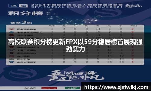 高校联赛积分榜更新FPX以59分稳居榜首展现强劲实力