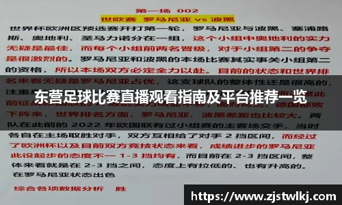 东营足球比赛直播观看指南及平台推荐一览